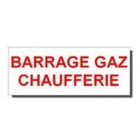 image ETIQUETTE ADHESIVE BARRAGE GAZ CHAUFFERIE 150X75