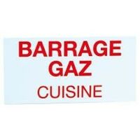 image ETIQUETTE RIGIDE BARRAGE GAZ CUISINE 150X75