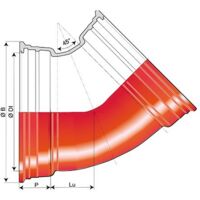 image COUDE FONTE REFOULEMENT DN125 1/8  + JOINT STD